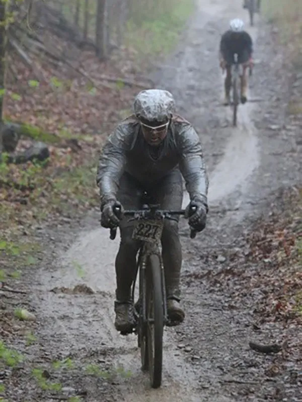 Dr. Skalenda riding in muddy conditions